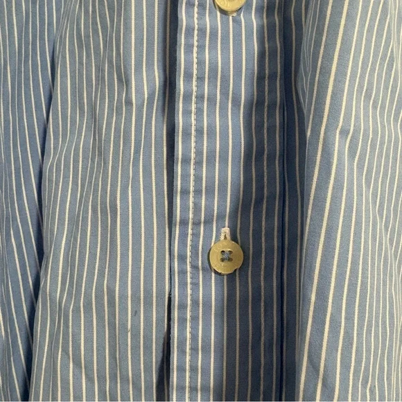 Tommy Hilfiger Blue Striped Dress Shirt‎ Men's Size Large - Picture 14 of 16